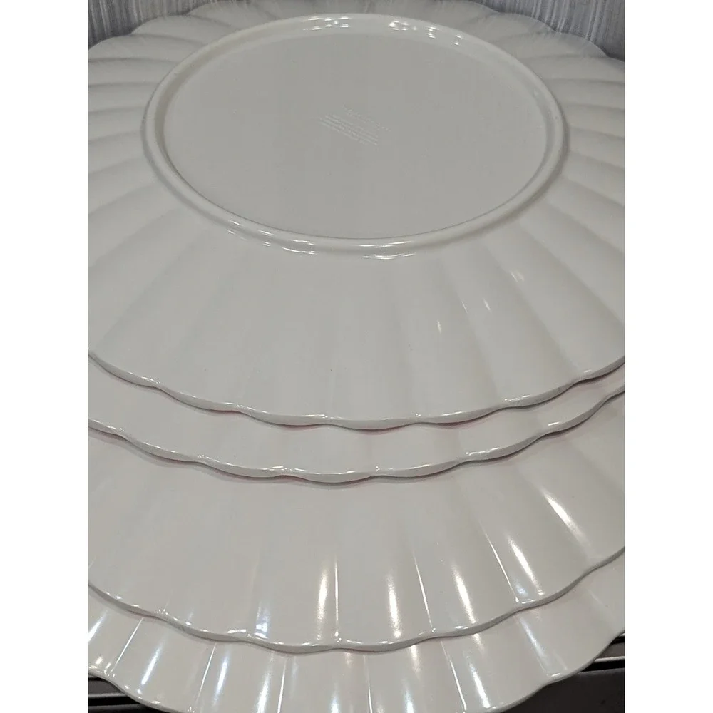 Rachel Ashwell The Farmhouse Watercolor Cabana Stripe Melamine Plates Set of 4
